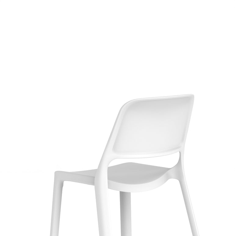 Nest Loop Stacking Cafe & Bistro Chair – Polypropylene, White/Grey/Blue, With or Without Arms, No Assembly, 5 Year Warranty – Modern Space-Saving Office Dining Seating