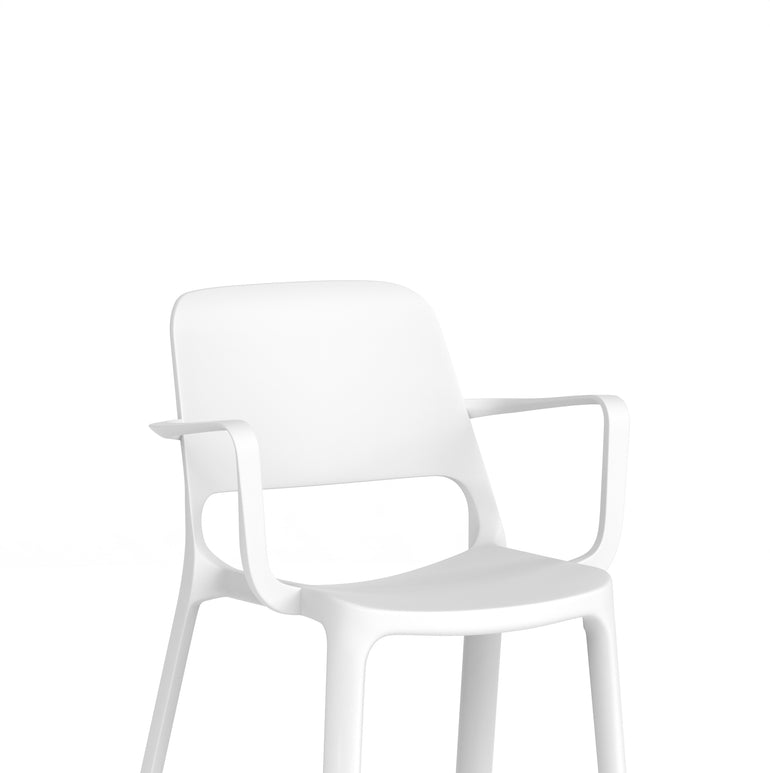 Nest Loop Stacking Cafe & Bistro Chair – Polypropylene, White/Grey/Blue, With or Without Arms, No Assembly, 5 Year Warranty – Modern Space-Saving Office Dining Seating
