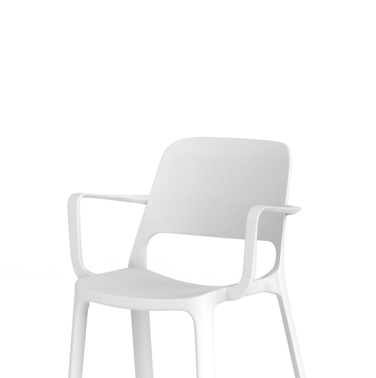 Nest Loop Stacking Cafe & Bistro Chair – Polypropylene, White/Grey/Blue, With or Without Arms, No Assembly, 5 Year Warranty – Modern Space-Saving Office Dining Seating