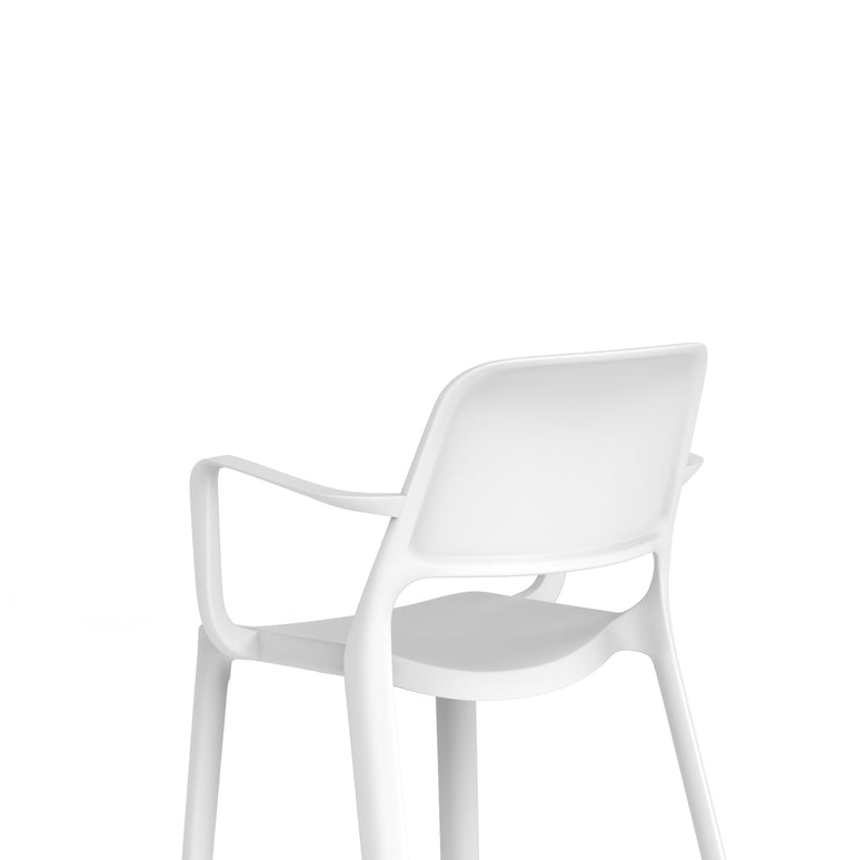 Nest Loop Stacking Cafe & Bistro Chair – Polypropylene, White/Grey/Blue, With or Without Arms, No Assembly, 5 Year Warranty – Modern Space-Saving Office Dining Seating