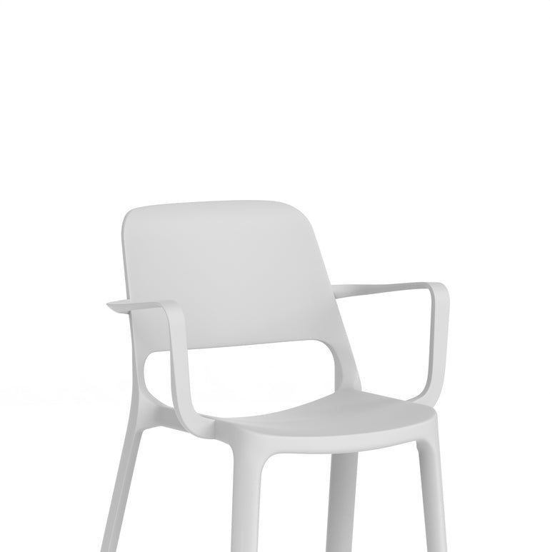 Nest Loop Stacking Cafe & Bistro Chair – Polypropylene, White/Grey/Blue, With or Without Arms, No Assembly, 5 Year Warranty – Modern Space-Saving Office Dining Seating