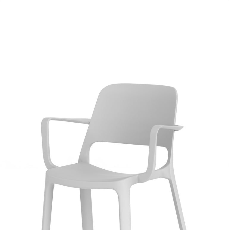 Nest Loop Stacking Cafe & Bistro Chair – Polypropylene, White/Grey/Blue, With or Without Arms, No Assembly, 5 Year Warranty – Modern Space-Saving Office Dining Seating