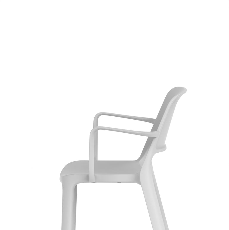 Nest Loop Stacking Cafe & Bistro Chair – Polypropylene, White/Grey/Blue, With or Without Arms, No Assembly, 5 Year Warranty – Modern Space-Saving Office Dining Seating