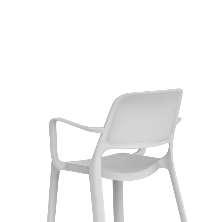 Nest Loop Stacking Cafe & Bistro Chair – Polypropylene, White/Grey/Blue, With or Without Arms, No Assembly, 5 Year Warranty – Modern Space-Saving Office Dining Seating