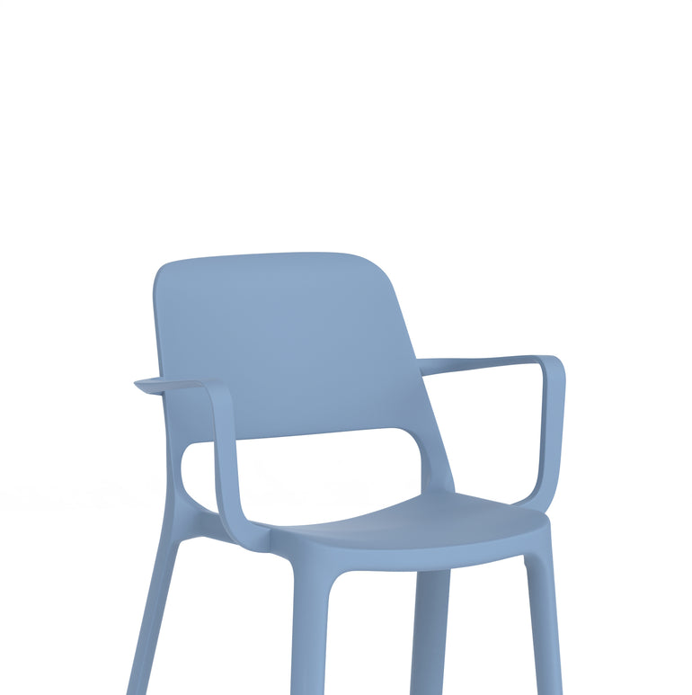 Nest Loop Stacking Cafe & Bistro Chair – Polypropylene, White/Grey/Blue, With or Without Arms, No Assembly, 5 Year Warranty – Modern Space-Saving Office Dining Seating
