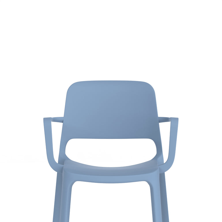 Nest Loop Stacking Cafe & Bistro Chair – Polypropylene, White/Grey/Blue, With or Without Arms, No Assembly, 5 Year Warranty – Modern Space-Saving Office Dining Seating