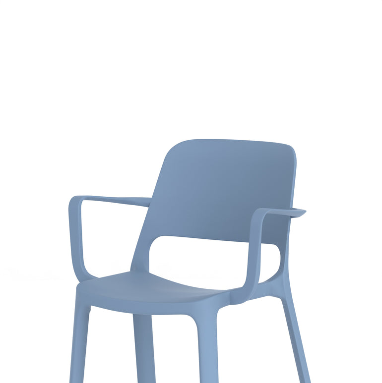Nest Loop Stacking Cafe & Bistro Chair – Polypropylene, White/Grey/Blue, With or Without Arms, No Assembly, 5 Year Warranty – Modern Space-Saving Office Dining Seating