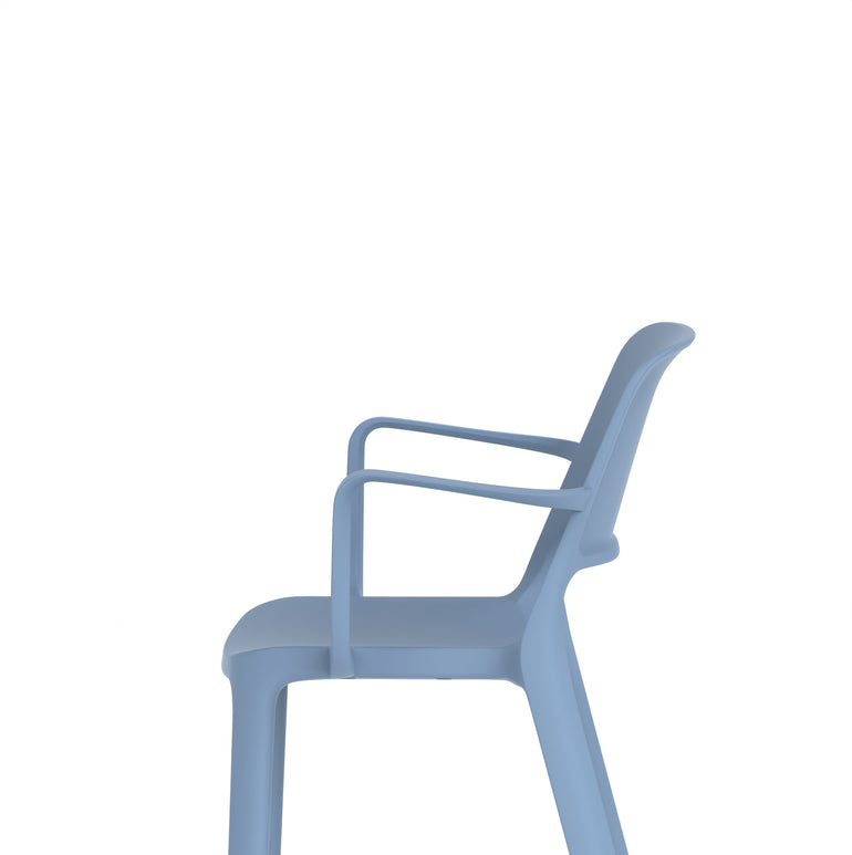 Nest Loop Stacking Cafe & Bistro Chair – Polypropylene, White/Grey/Blue, With or Without Arms, No Assembly, 5 Year Warranty – Modern Space-Saving Office Dining Seating