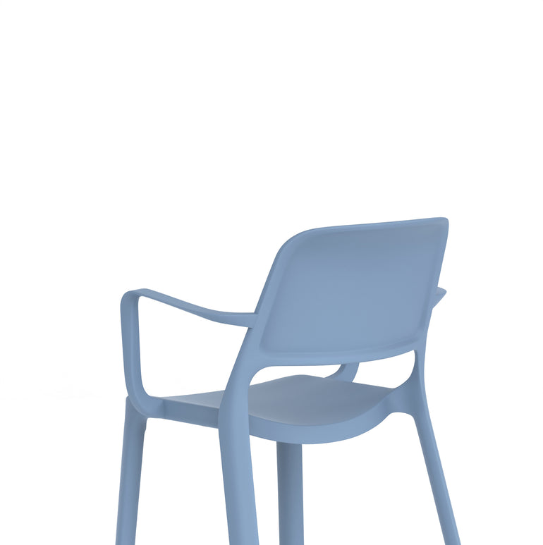 Nest Loop Stacking Cafe & Bistro Chair – Polypropylene, White/Grey/Blue, With or Without Arms, No Assembly, 5 Year Warranty – Modern Space-Saving Office Dining Seating