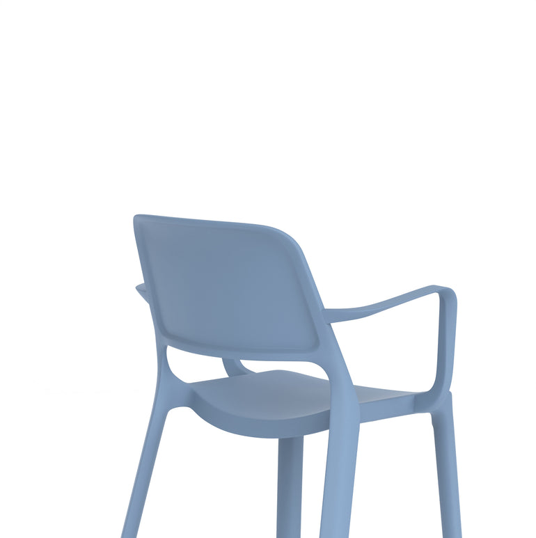Nest Loop Stacking Cafe & Bistro Chair – Polypropylene, White/Grey/Blue, With or Without Arms, No Assembly, 5 Year Warranty – Modern Space-Saving Office Dining Seating