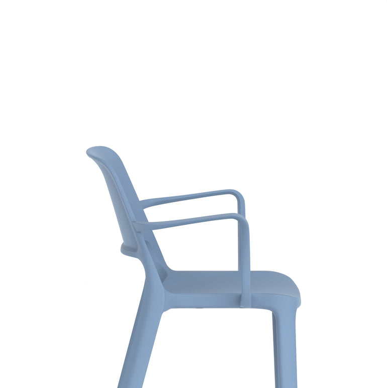 Nest Loop Stacking Cafe & Bistro Chair – Polypropylene, White/Grey/Blue, With or Without Arms, No Assembly, 5 Year Warranty – Modern Space-Saving Office Dining Seating
