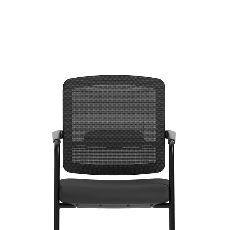 Flint Mesh Back Cantilever Chair – Black, Steel Frame, Self-Assembly, 5 Year Mechanical & 2 Year Fabric/Foam Warranty – Modern Office Visitor Chair