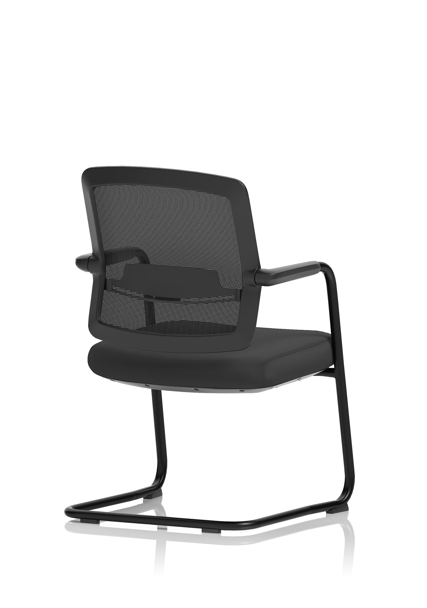 Flint Mesh Back Cantilever Chair – Black, Steel Frame, Self-Assembly, 5 Year Mechanical & 2 Year Fabric/Foam Warranty – Modern Office Visitor Chair
