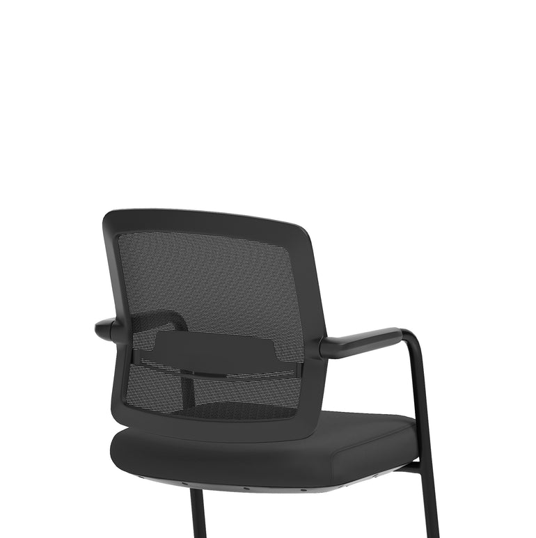 Flint Mesh Back Cantilever Chair – Black, Steel Frame, Self-Assembly, 5 Year Mechanical & 2 Year Fabric/Foam Warranty – Modern Office Visitor Chair