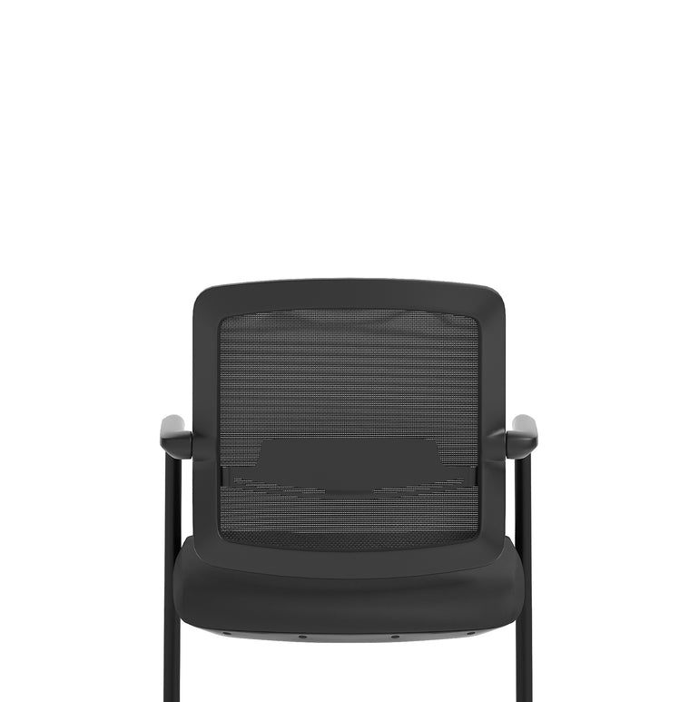 Flint Mesh Back Cantilever Chair – Black, Steel Frame, Self-Assembly, 5 Year Mechanical & 2 Year Fabric/Foam Warranty – Modern Office Visitor Chair