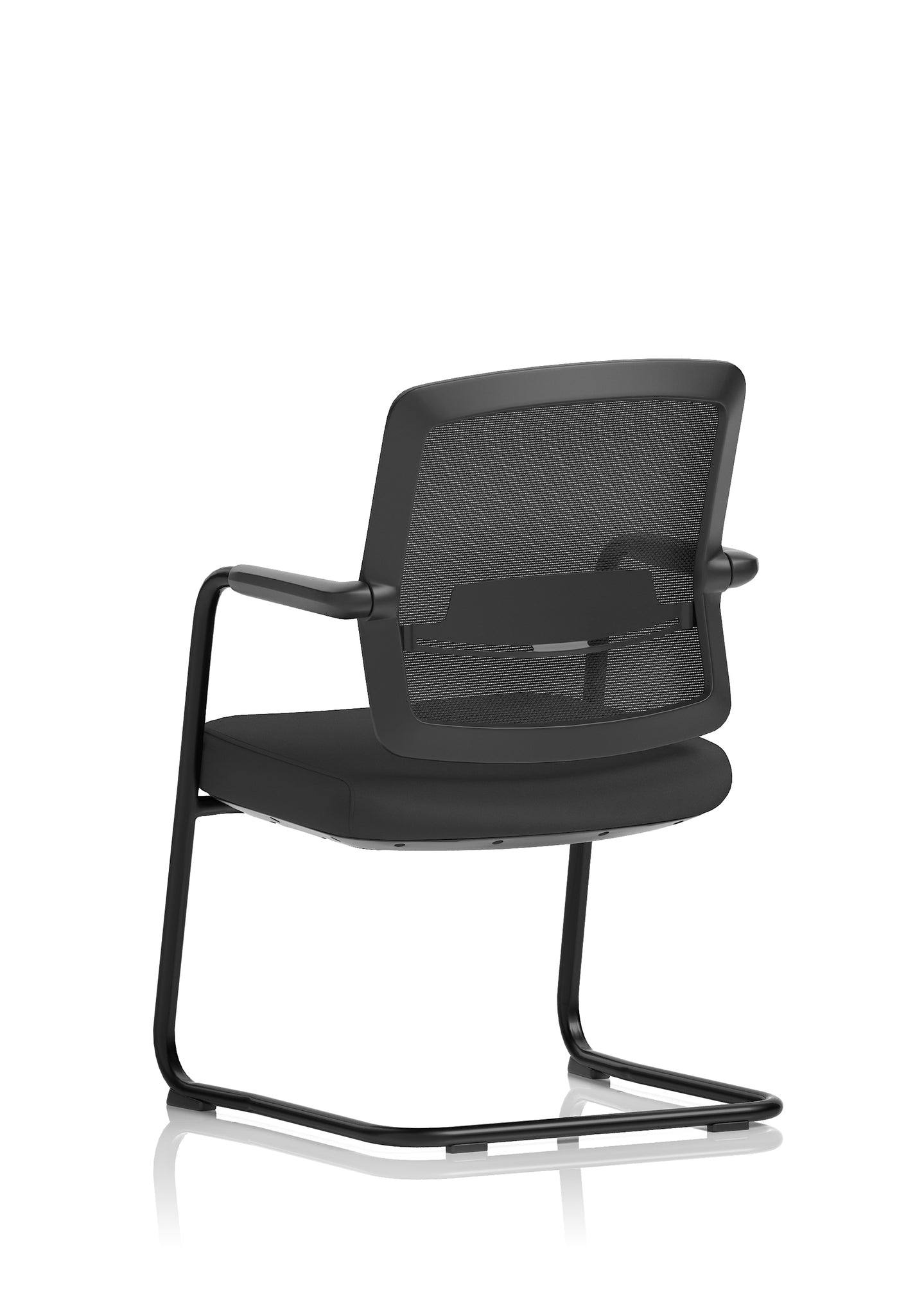 Flint Mesh Back Cantilever Chair – Black, Steel Frame, Self-Assembly, 5 Year Mechanical & 2 Year Fabric/Foam Warranty – Modern Office Visitor Chair