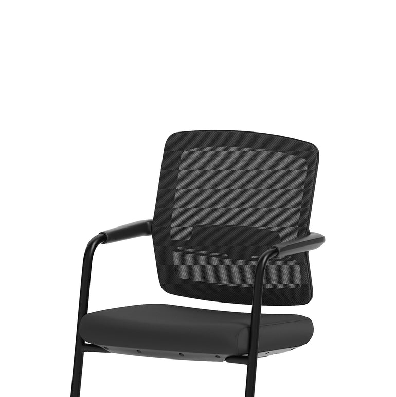Flint Mesh Back Cantilever Chair – Black, Steel Frame, Self-Assembly, 5 Year Mechanical & 2 Year Fabric/Foam Warranty – Modern Office Visitor Chair