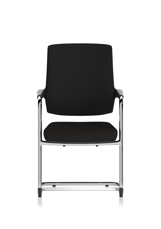 Vero Airmesh Back Cantilever Office Chair, Black, Ergonomic Mesh Back, Steel Frame, Self-Assembly Required, 5 Year Warranty