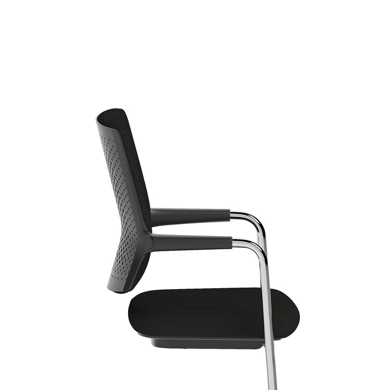 Vero Airmesh Back Cantilever Office Chair, Black, Ergonomic Mesh Back, Steel Frame, Self-Assembly Required, 5 Year Warranty