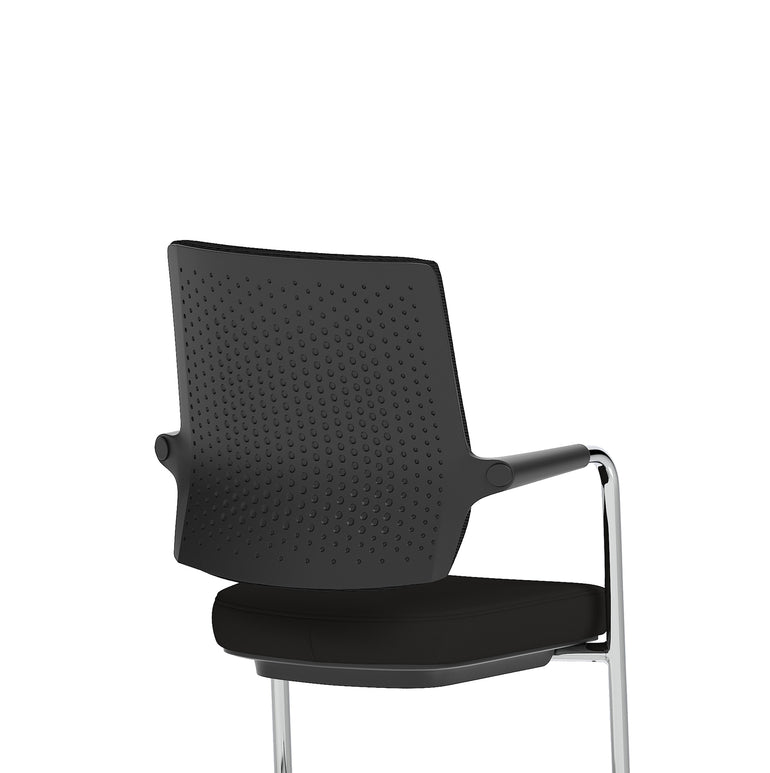 Vero Airmesh Back Cantilever Office Chair, Black, Ergonomic Mesh Back, Steel Frame, Self-Assembly Required, 5 Year Warranty