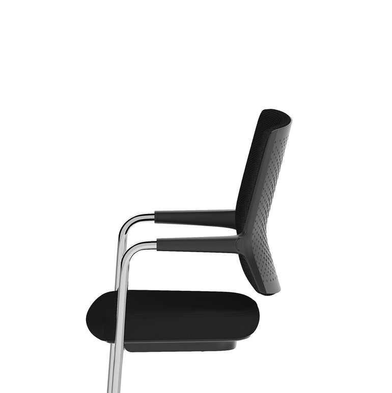Vero Airmesh Back Cantilever Office Chair, Black, Ergonomic Mesh Back, Steel Frame, Self-Assembly Required, 5 Year Warranty