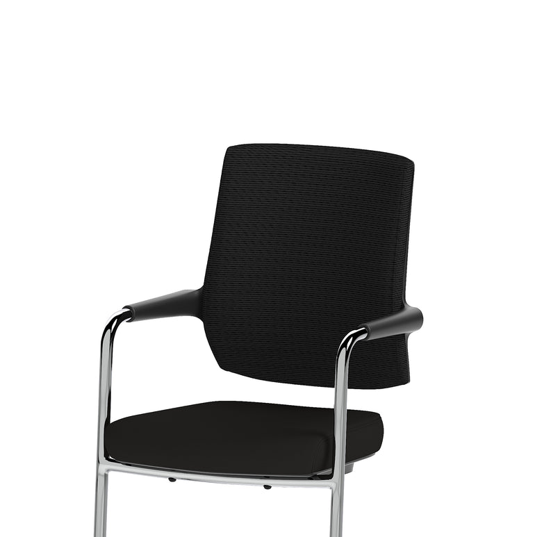 Vero Airmesh Back Cantilever Office Chair, Black, Ergonomic Mesh Back, Steel Frame, Self-Assembly Required, 5 Year Warranty