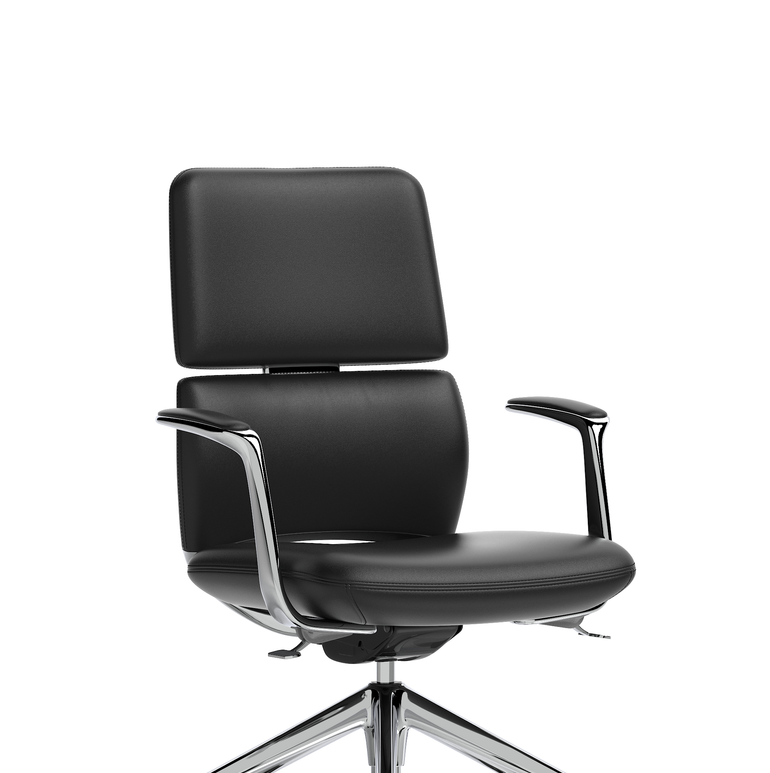 Mode Executive Chair Black Bonded Leather – Aluminium Frame, Self-Assembly, Up to 5 Year Warranty – Comfortable Office Desk Chair for Home or Workplace