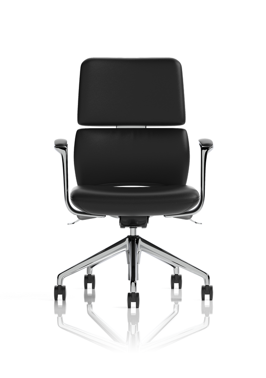 Mode Executive Chair Black Bonded Leather – Aluminium Frame, Self-Assembly, Up to 5 Year Warranty – Comfortable Office Desk Chair for Home or Workplace