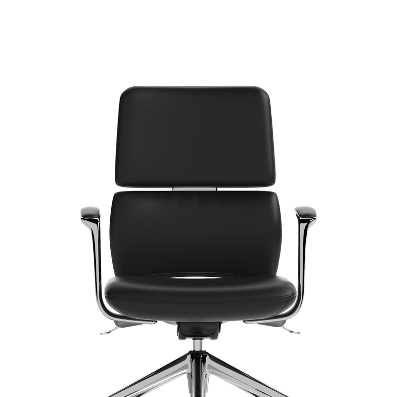 Mode Executive Chair Black Bonded Leather – Aluminium Frame, Self-Assembly, Up to 5 Year Warranty – Comfortable Office Desk Chair for Home or Workplace