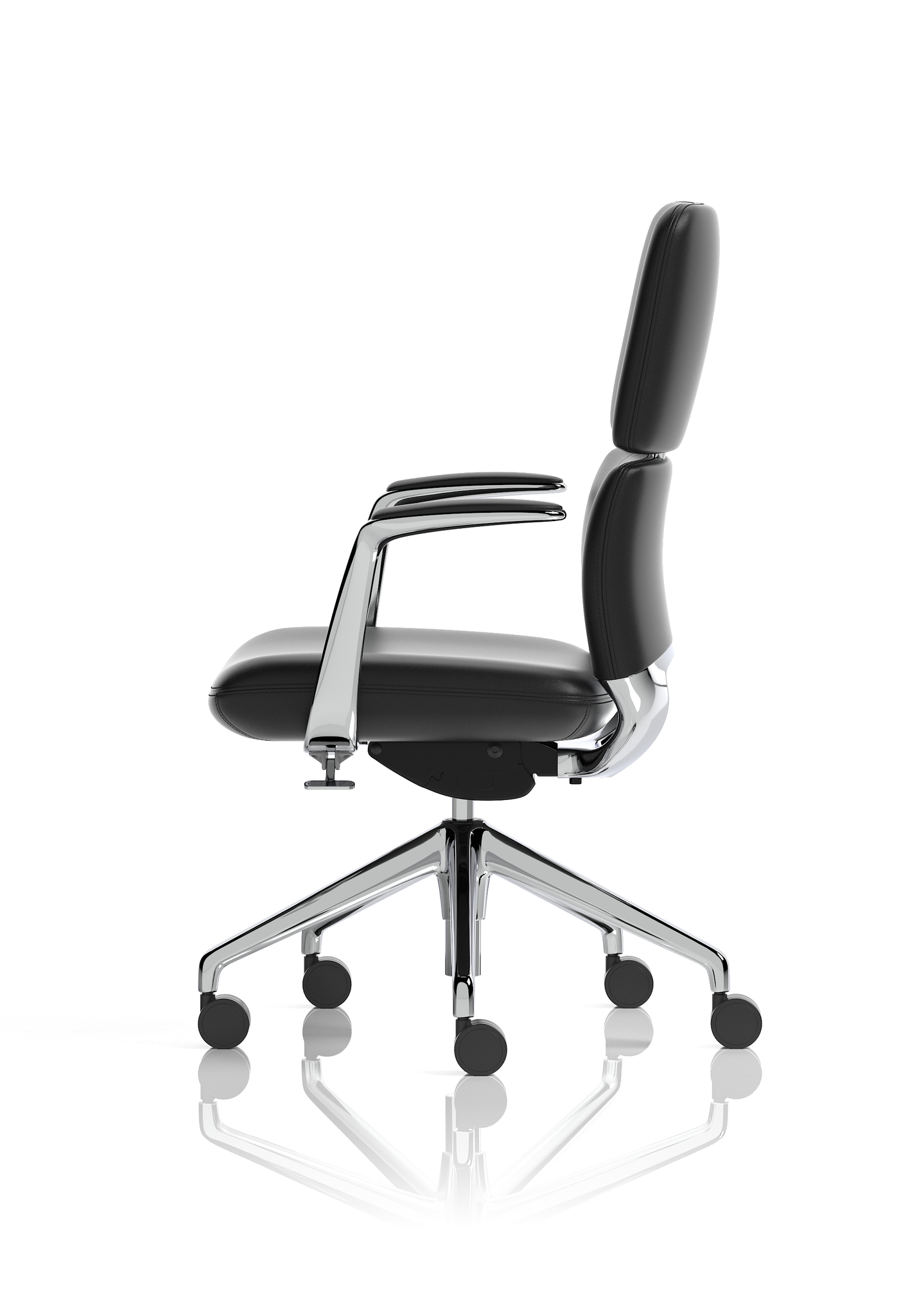 Mode Executive Chair Black Bonded Leather – Aluminium Frame, Self-Assembly, Up to 5 Year Warranty – Comfortable Office Desk Chair for Home or Workplace