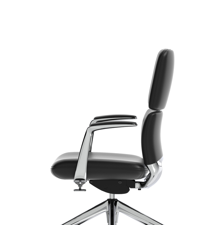 Mode Executive Chair Black Bonded Leather – Aluminium Frame, Self-Assembly, Up to 5 Year Warranty – Comfortable Office Desk Chair for Home or Workplace