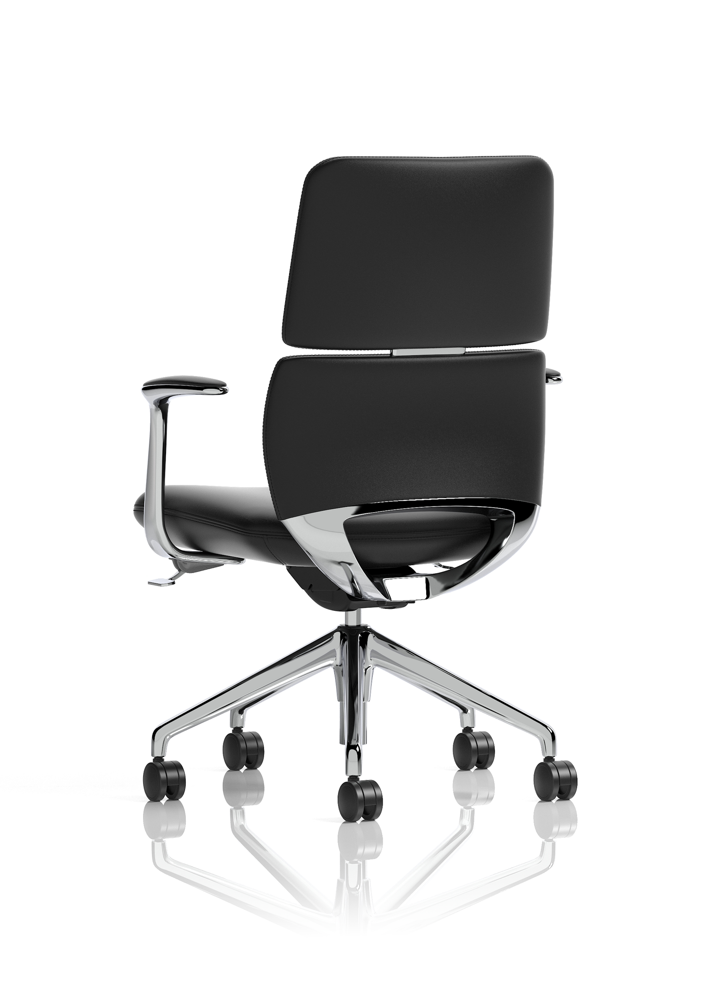 Mode Executive Chair Black Bonded Leather – Aluminium Frame, Self-Assembly, Up to 5 Year Warranty – Comfortable Office Desk Chair for Home or Workplace