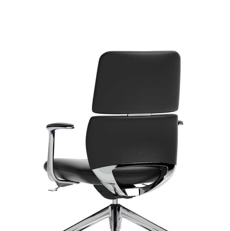 Mode Executive Chair Black Bonded Leather – Aluminium Frame, Self-Assembly, Up to 5 Year Warranty – Comfortable Office Desk Chair for Home or Workplace