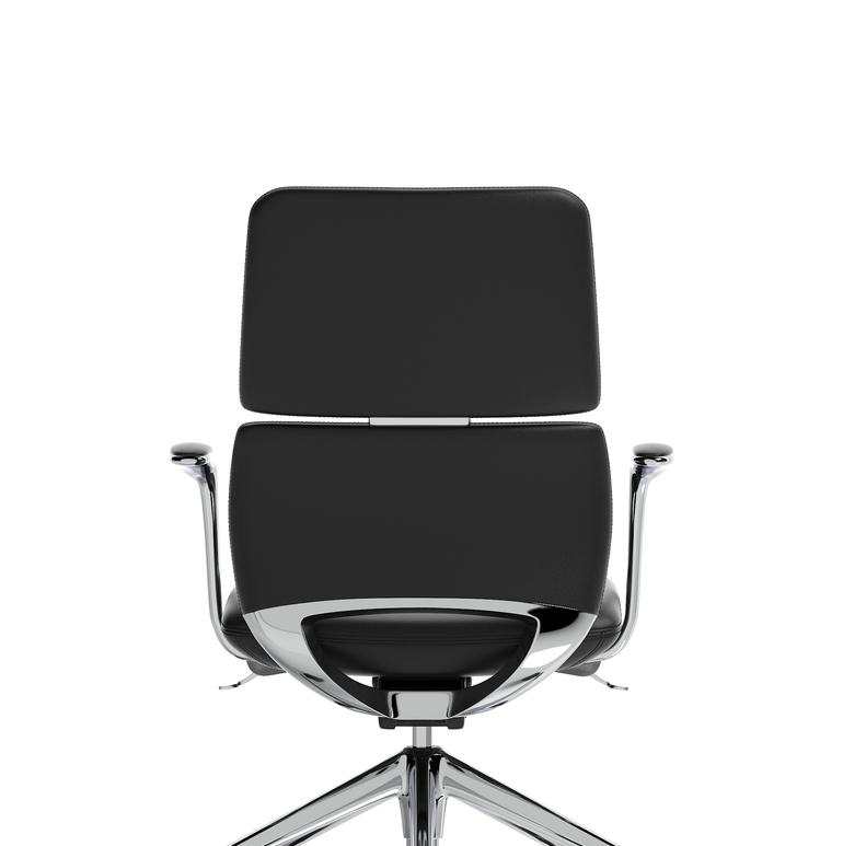 Mode Executive Chair Black Bonded Leather – Aluminium Frame, Self-Assembly, Up to 5 Year Warranty – Comfortable Office Desk Chair for Home or Workplace