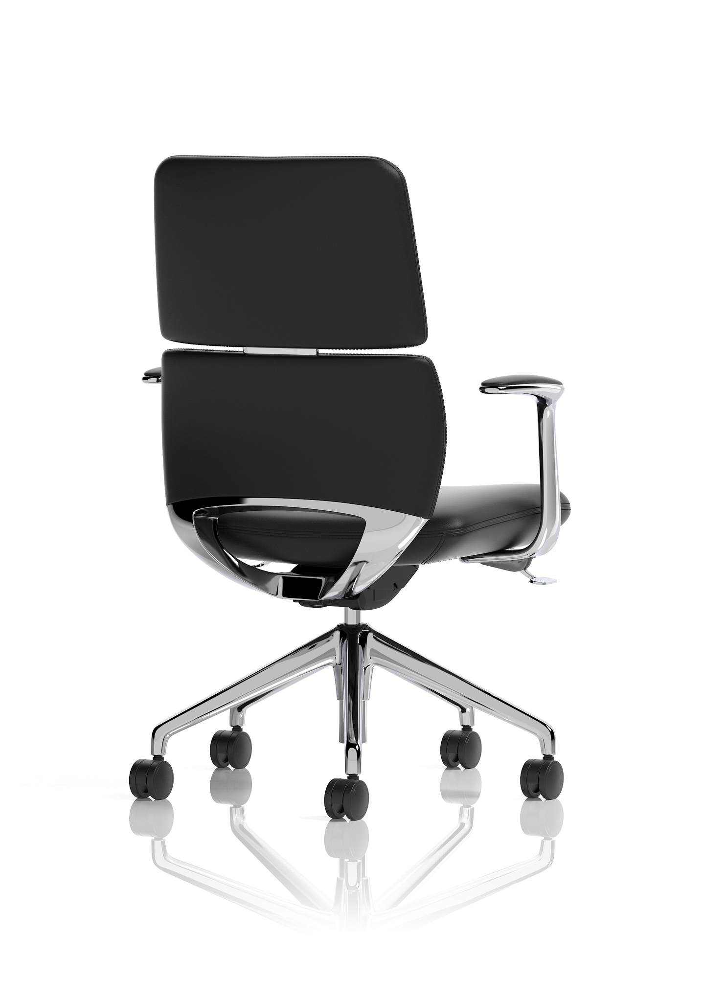 Mode Executive Chair Black Bonded Leather – Aluminium Frame, Self-Assembly, Up to 5 Year Warranty – Comfortable Office Desk Chair for Home or Workplace