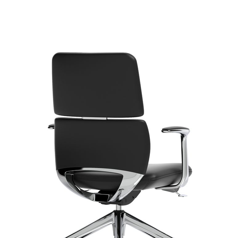 Mode Executive Chair Black Bonded Leather – Aluminium Frame, Self-Assembly, Up to 5 Year Warranty – Comfortable Office Desk Chair for Home or Workplace