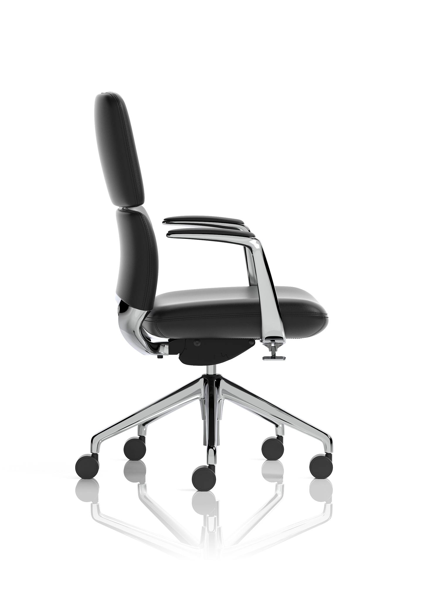 Mode Executive Chair Black Bonded Leather – Aluminium Frame, Self-Assembly, Up to 5 Year Warranty – Comfortable Office Desk Chair for Home or Workplace
