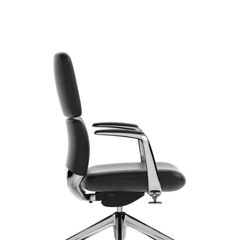 Mode Executive Chair Black Bonded Leather – Aluminium Frame, Self-Assembly, Up to 5 Year Warranty – Comfortable Office Desk Chair for Home or Workplace