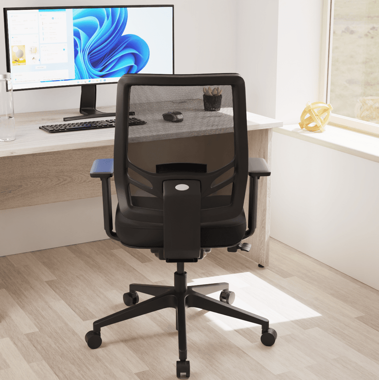 Ergo Twist High Mesh Back Task Operator Office Chair - Adjustable Arms, Lumbar Support & Headrest, 135kg Capacity, 8hr Usage - Flat Packed