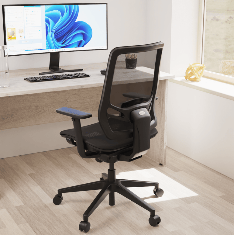 Ergo Twist High Mesh Back Task Operator Office Chair - Adjustable Arms, Lumbar Support & Headrest, 135kg Capacity, 8hr Usage - Flat Packed