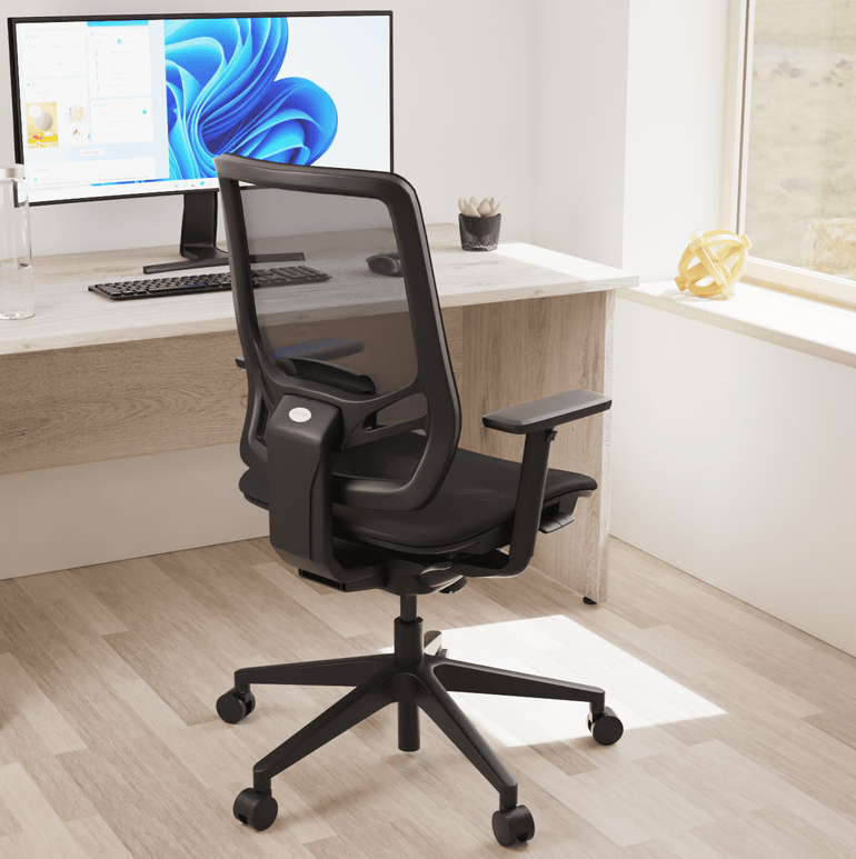 Ergo Twist High Mesh Back Task Operator Office Chair - Adjustable Arms, Lumbar Support & Headrest, 135kg Capacity, 8hr Usage - Flat Packed