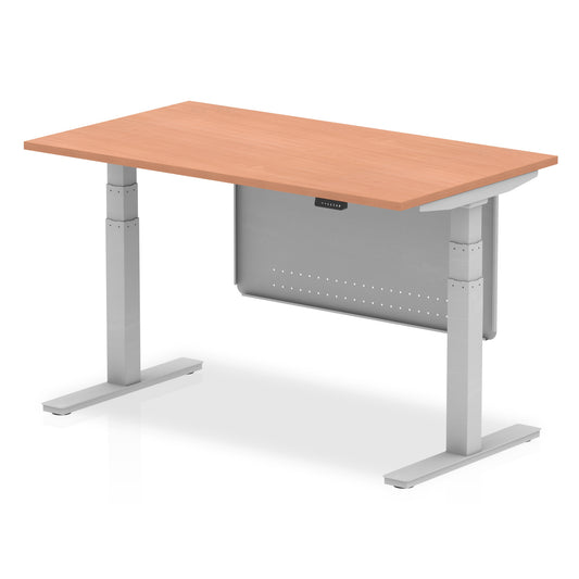 Air Height Adjustable Desk with Steel Modesty Panel, 1200–1800mm Wide, Multiple Desk & Frame Colours, MFC, Self-Assembly, 10yr Warranty – Office Standing Desk