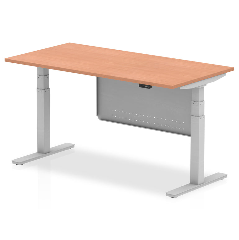 Air Height Adjustable Desk with Steel Modesty Panel, 1200–1800mm Wide, Multiple Desk & Frame Colours, MFC, Self-Assembly, 10yr Warranty – Office Standing Desk