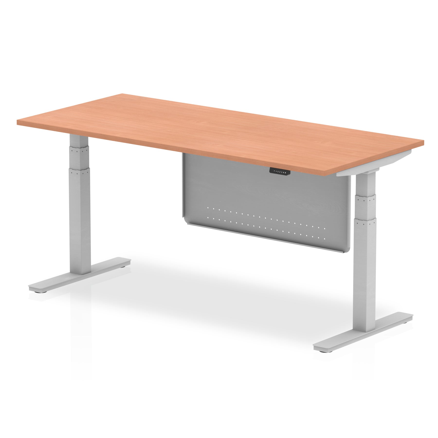 Air Height Adjustable Desk with Steel Modesty Panel, 1200–1800mm Wide, Multiple Desk & Frame Colours, MFC, Self-Assembly, 10yr Warranty – Office Standing Desk