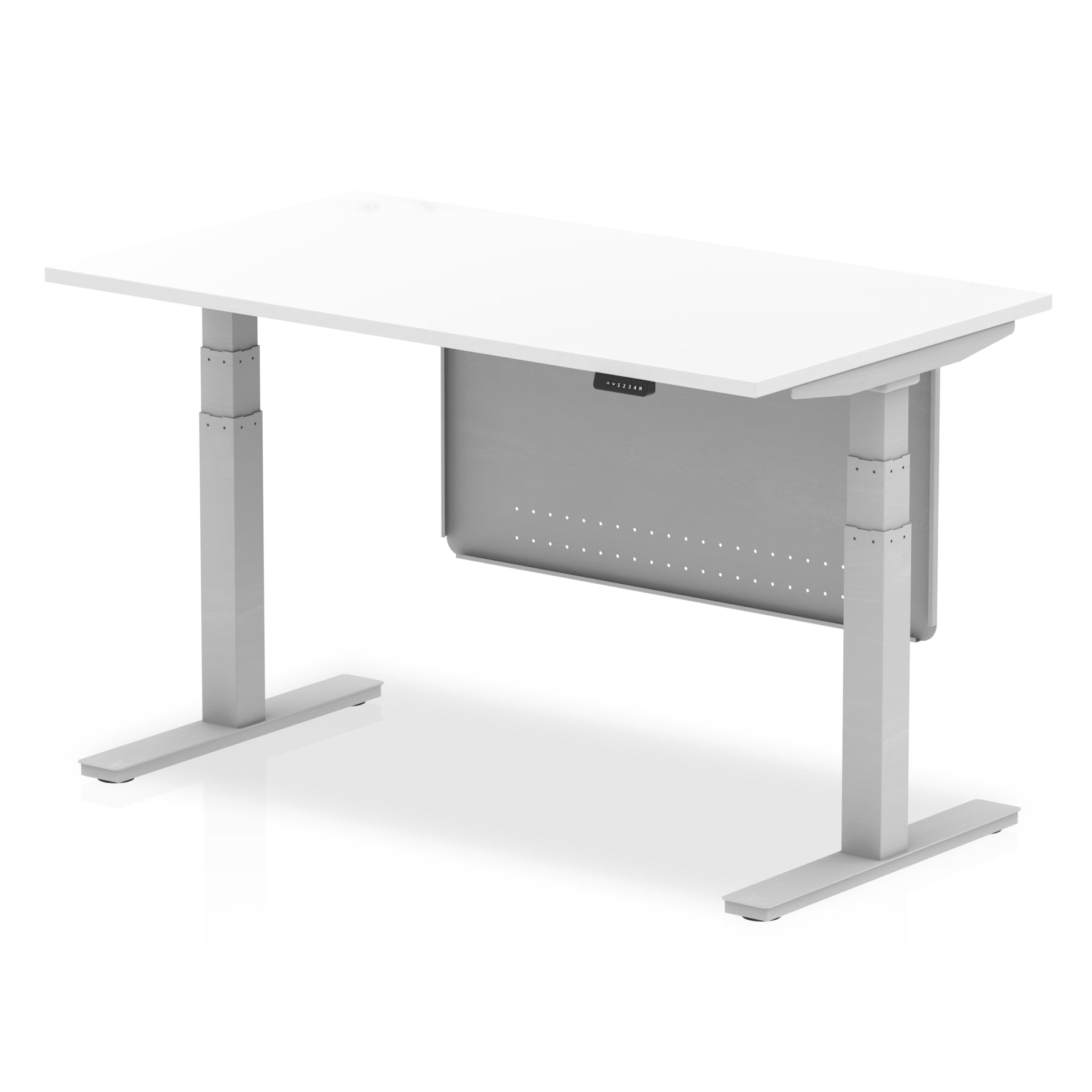 Air Height Adjustable Desk with Steel Modesty Panel, 1200–1800mm Wide, Multiple Desk & Frame Colours, MFC, Self-Assembly, 10yr Warranty – Office Standing Desk