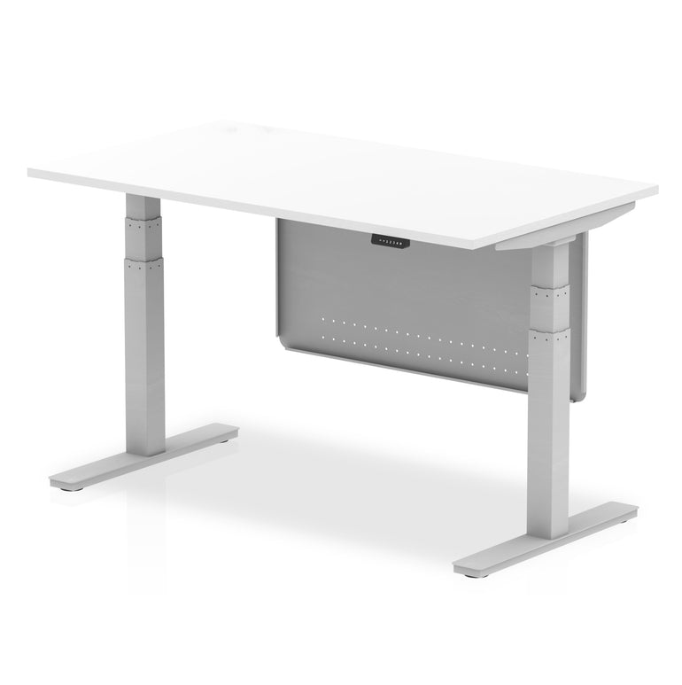 Air Height Adjustable Desk with Steel Modesty Panel, 1200–1800mm Wide, Multiple Desk & Frame Colours, MFC, Self-Assembly, 10yr Warranty – Office Standing Desk