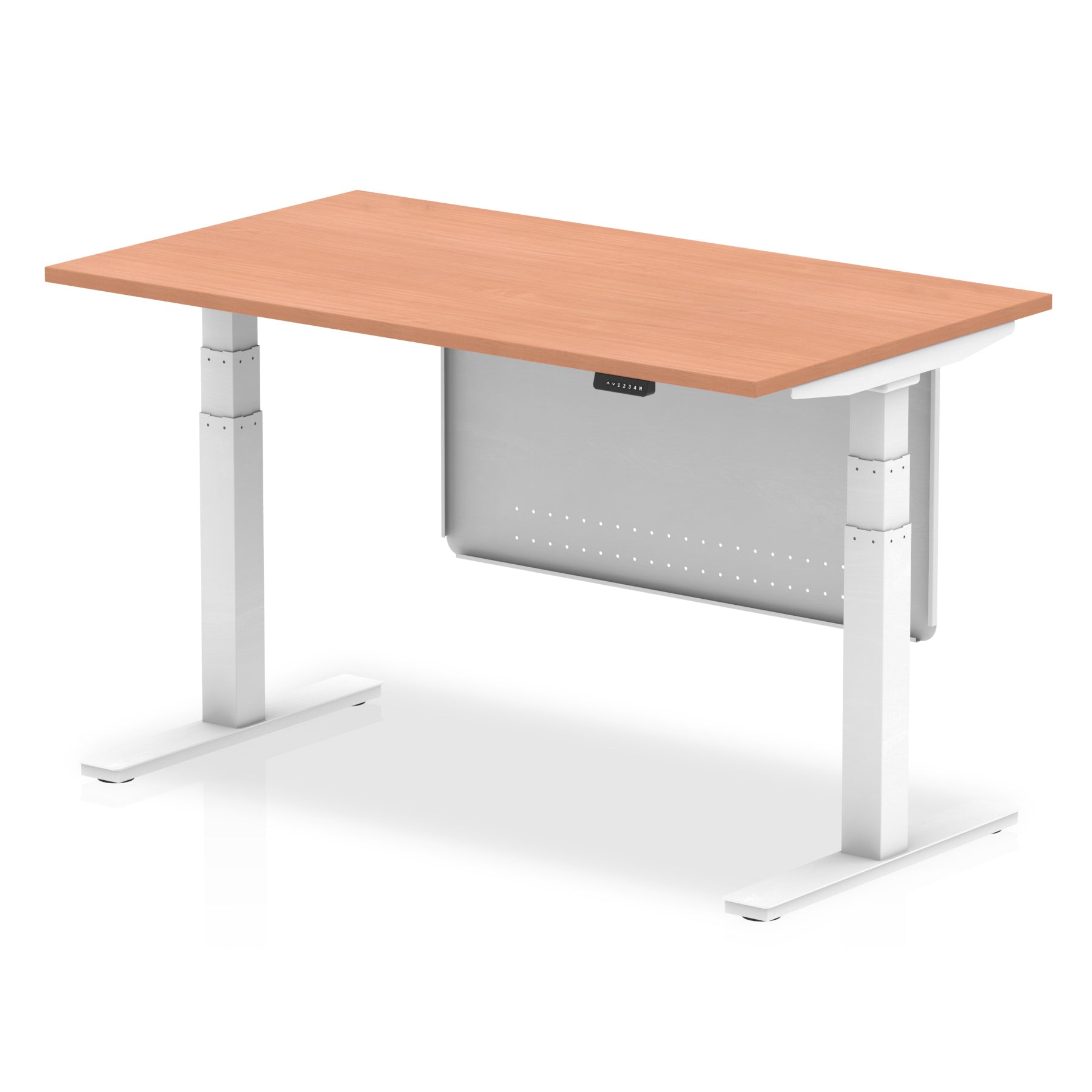 Air Height Adjustable Desk with Steel Modesty Panel, 1200–1800mm Wide, Multiple Desk & Frame Colours, MFC, Self-Assembly, 10yr Warranty – Office Standing Desk
