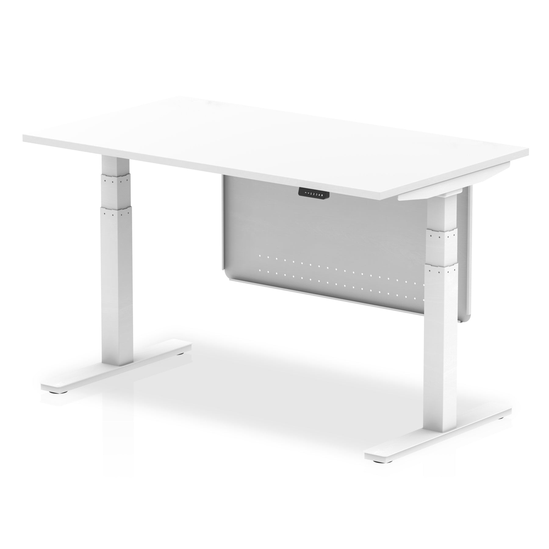 Air Height Adjustable Desk with Steel Modesty Panel, 1200–1800mm Wide, Multiple Desk & Frame Colours, MFC, Self-Assembly, 10yr Warranty – Office Standing Desk