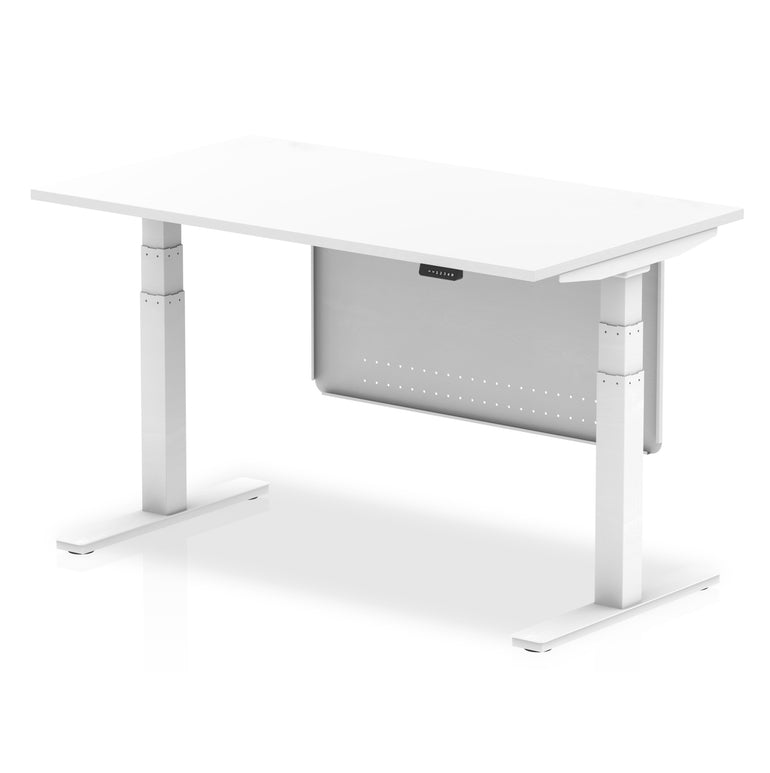 Air Height Adjustable Desk with Steel Modesty Panel, 1200–1800mm Wide, Multiple Desk & Frame Colours, MFC, Self-Assembly, 10yr Warranty – Office Standing Desk