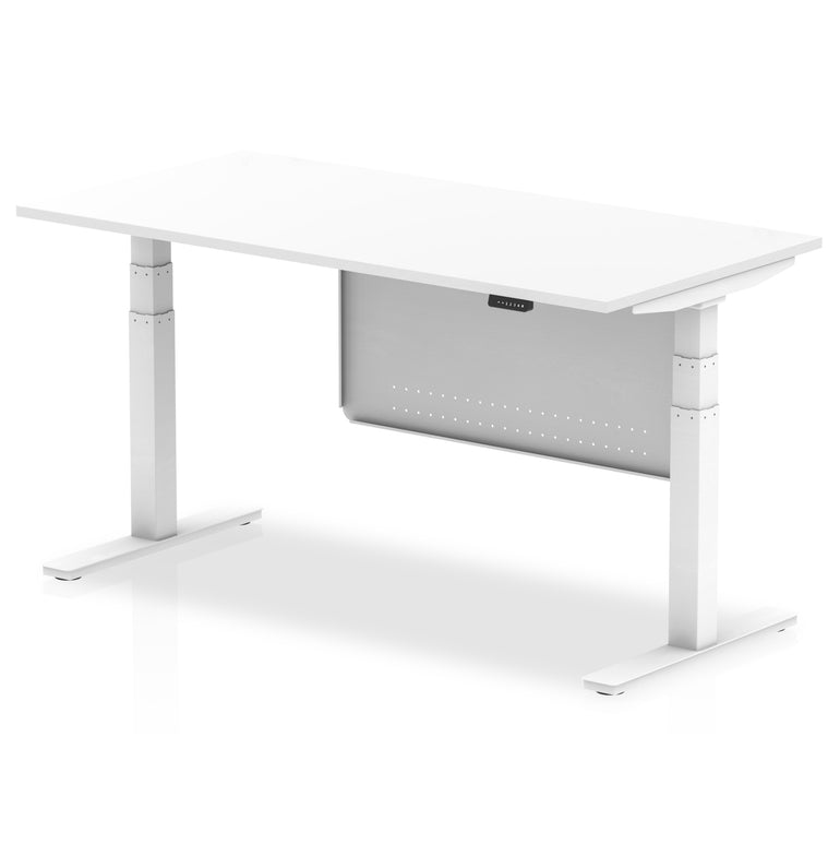 Air Height Adjustable Desk with Steel Modesty Panel, 1200–1800mm Wide, Multiple Desk & Frame Colours, MFC, Self-Assembly, 10yr Warranty – Office Standing Desk